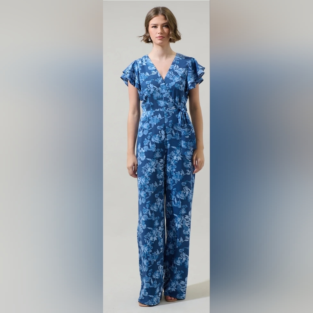 SUGARLIPS Floral Blue Maxi Dress SZ‎ X-Small NWT